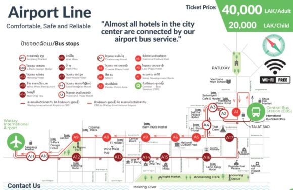 ワットタイ空港から市内への移動アクセスおすすめ②エアポートシャトルバス