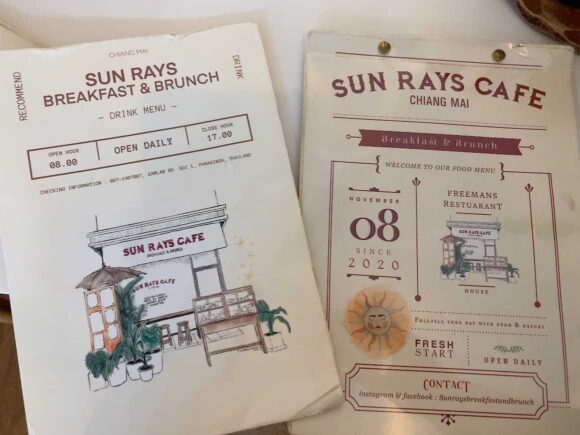 チェンマイ旧市街おすすめカフェ⑥Sun Rays Cafe